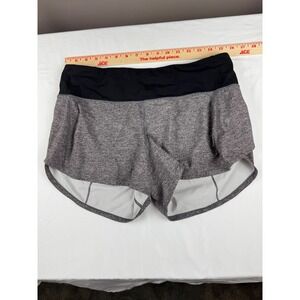 Lululemon Athletica Grey Heathered Running Shorts with Black Waistband